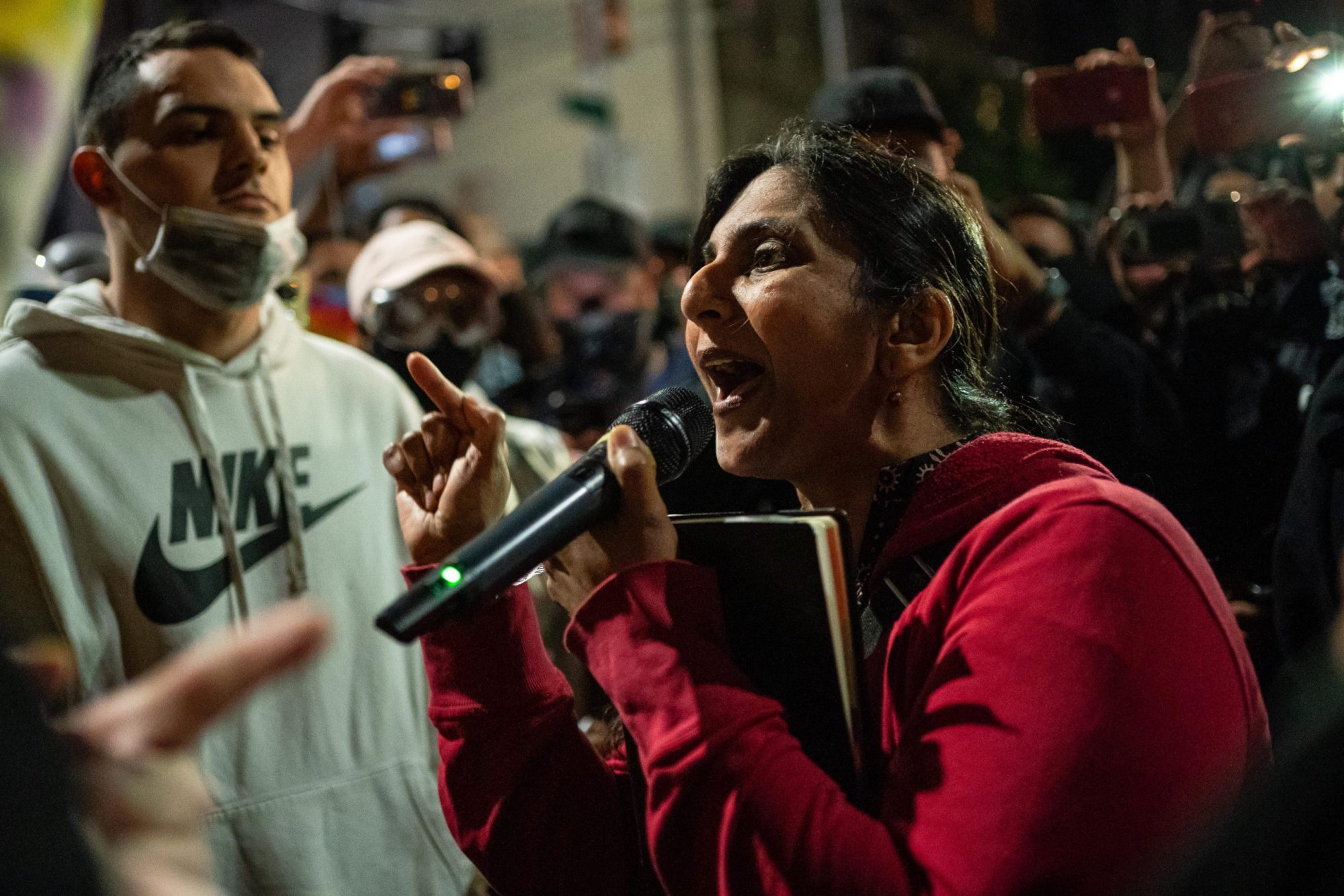 person with microphone